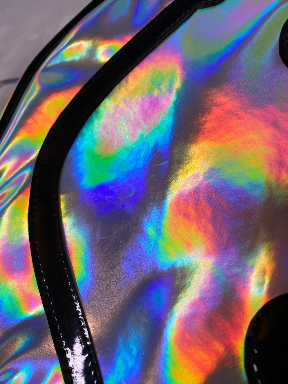 666 Holographic Smiley PVC Cyber Rave Grunge Backpack RARE - Picture 15 of 16